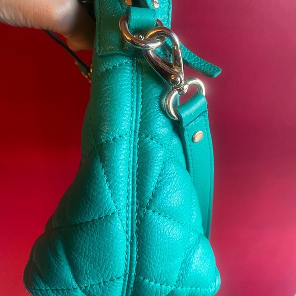Kate Spade Fun Green Small Georgina Gold Coast satchel crossbody leather quilted - Picture 12 of 16